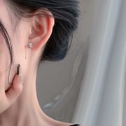 Po 999 Sterling Silver Butterfly Earrings Women's Korean Elegant Long Mori Super Fairy Earrings Fashionable Ear Jewelry