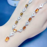 New natural citrine necklace 5 * 7mm necklace dress evening necklace pendant 925 silver women's pendant live broadcast
