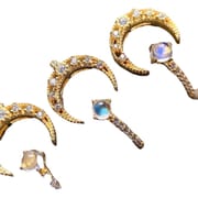 Moonstone ring 925 silver inlaid natural blue Moonstone 3*3mm live ladies ring wholesale a generation of hair