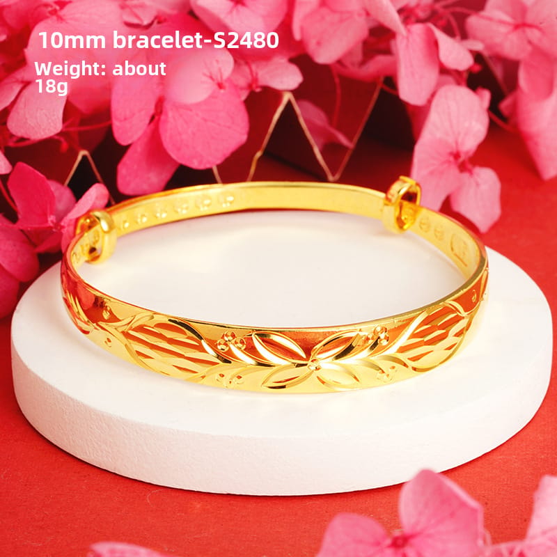 Shajin Bracelet Gymophila Ladies High-end Jewelry Imitation Gold Bracelet Long-standing Copper Bracelet Simulation Accessories