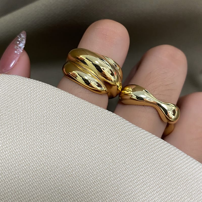 South Korea's Dongdaemun Heavy Industry to Create Multi-Layer Cloth Ring Women's Cold Wind Irregular Retro Index Finger Ring