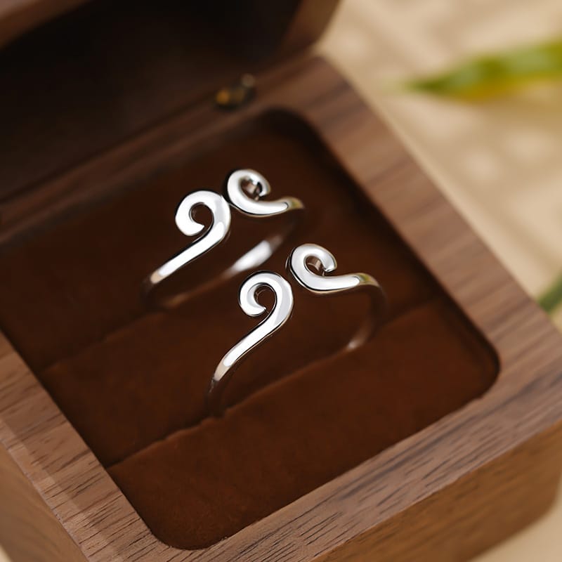 Po S999 Foot Silver Curse Ring Retro Niche Temperament Unique Design Sense Advanced Xiangyun Ring