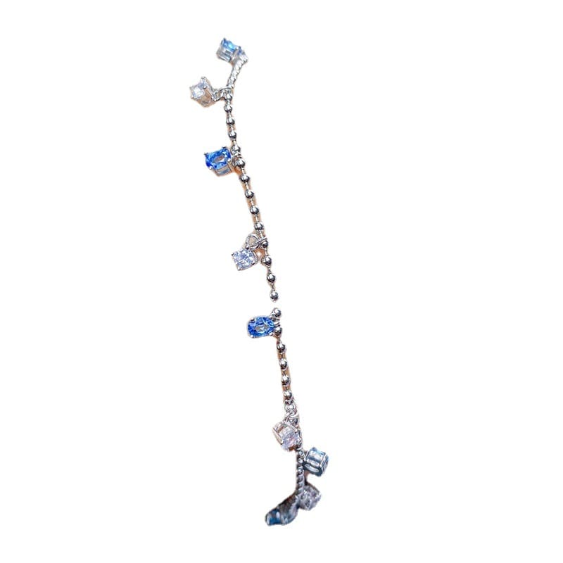 Natural Topaz bracelet luxury exquisite women's 925 silver inlaid lantopa beautiful colorful treasure wholesale