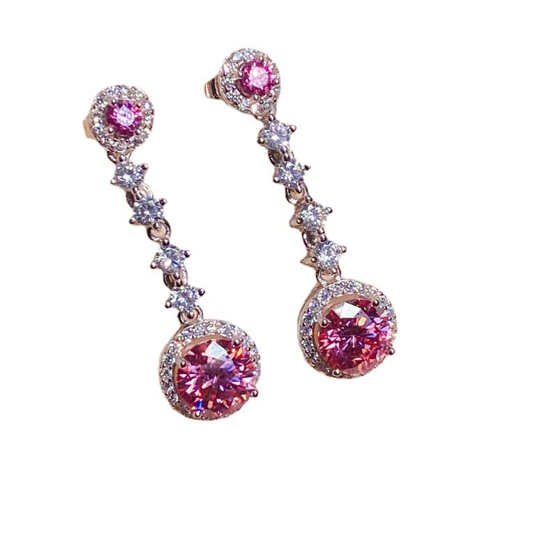 Live supply 925 silver US imported Mosan drill earrings 6.5 * 6.5mm 1 karat Fire Flash wholesale