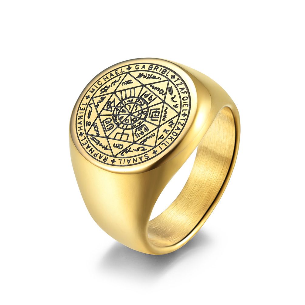 Wind seven Mans star titanium steel men's ring mysterious star Tide people ring generation hair