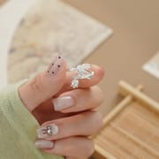 Po S999 Silver Butterfly Ring Fresh and Sweet Niche Elegant All-match Exquisite Bracelet Hair