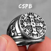 Haiteng source factory titanium steel ring cspb cross men's ring stainless steel European and American trendy men's personality factory direct sales
