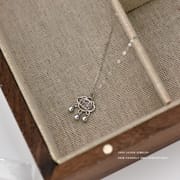 Bao S999 pure silver safety lock necklace light luxury new Chinese style national style national fashion niche design sense ethnic style necklace