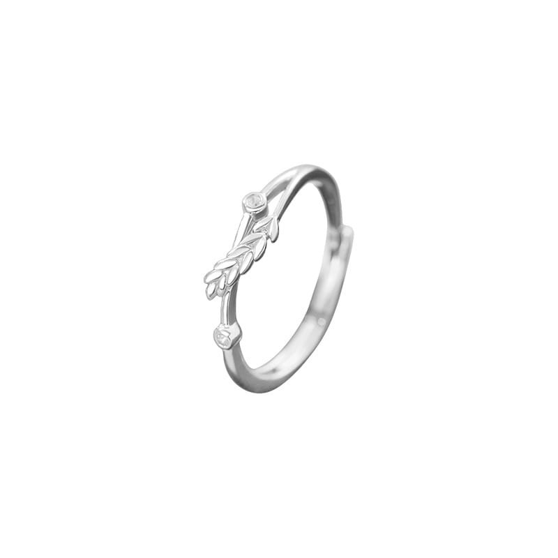 Po S999 Foot Silver Spring and Summer Hot Wheat Ring Women's Elegant Fashion Pastoral Style All-match New Ring for Hair