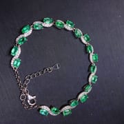 Emerald women's bracelet 925 silver inlaid natural emerald bracelet women's bracelet live supply wholesale