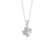 Abao 999 Pure Silver Light Luxury Four-Leaf Clover Necklace for Women, Korean Style, Simple Niche High-End Clavicle Chain Wholesale