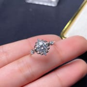 1 karat Mosang Diamond Women's Ring GRA Certificate Black Card Waist Code 925 Silver Inlay Platinum Plated