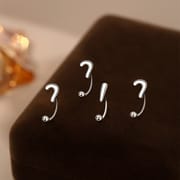 Po S999 Silver Geometric Simple Punctuation Mark Exclamation Mark Screw Earrings Women's Exquisite Earrings
