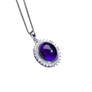 Amethyst pendant 925 sterling silver inlaid plating 18K gold ladies purple pendant manufacturers wholesale primary supply