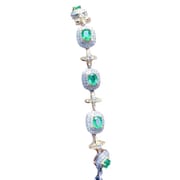 Natural Emerald Luxury light luxury elegant 925 silver inlaid bracelet crystal clean color rich tested