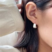 S925 sterling silver European and American-style U-shaped natural arc frosted simple high-grade temperament earrings simple earrings
