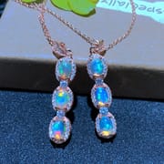 Natural Opal Opal Fire color dazzle pendant 925 silver fire color good factory wholesale