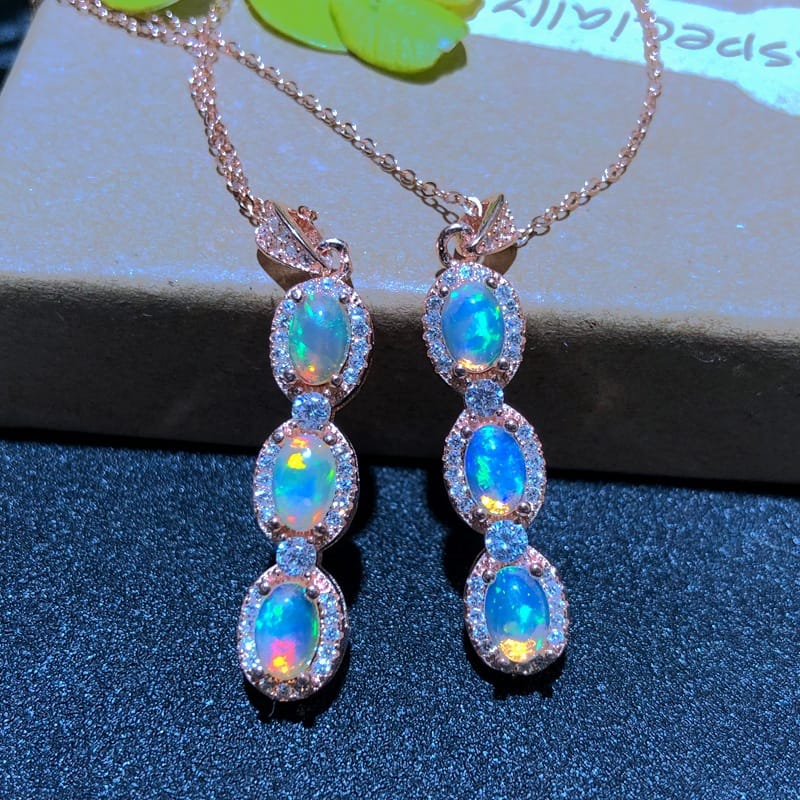 Natural Opal Fire color dazzle pendant 925 silver fire color 