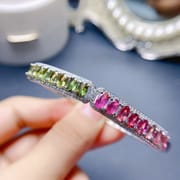 New on new 925 silver natural tourmaline bracelet gift wholesale
