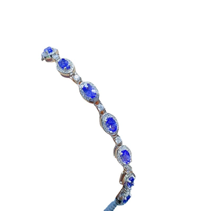 Fresh and simple tanzanite bracelet natural tanzanite bracelet 925 silver ladies Bracelet 3*5mm wholesale