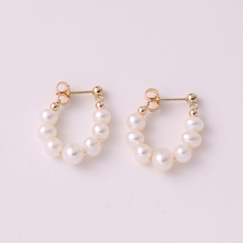 Natural Freshwater Pearl Silver Needle Earrings Simple Temperament Light Luxury High-end Sense Niche Ear Clip Female Girl Gift New Style