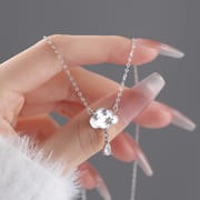 Po S999 Silver Cloud Drops Necklace Phantom Temperament Cute Fresh Gentle Artistic Clavicle Chain