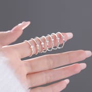 Po S999 foot silver four mans star zircon ring personality fashion sense multi-color simple gentle hand decoration generation hair