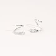 S925 sterling silver niche design double-layer line earrings female temperament concave-convex granular ear ring simple