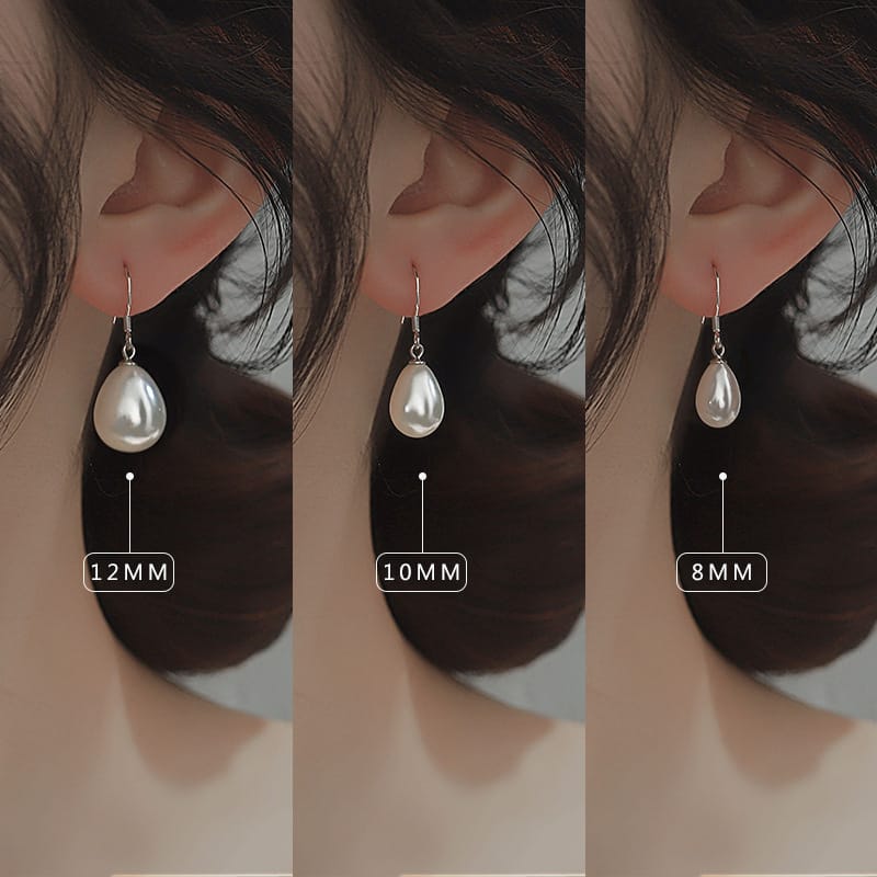 S925 sterling silver retro style water drop pearl earrings high-grade earrings niche design temperament earrings