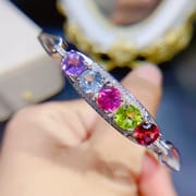 New arrival natural Duobao bracelet Garnet Topaz olivine amethyst color beautiful wholesale