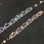 Beautiful bow bracelet natural blue Moonstone bracelet wholesale glass body 925 silver feel good