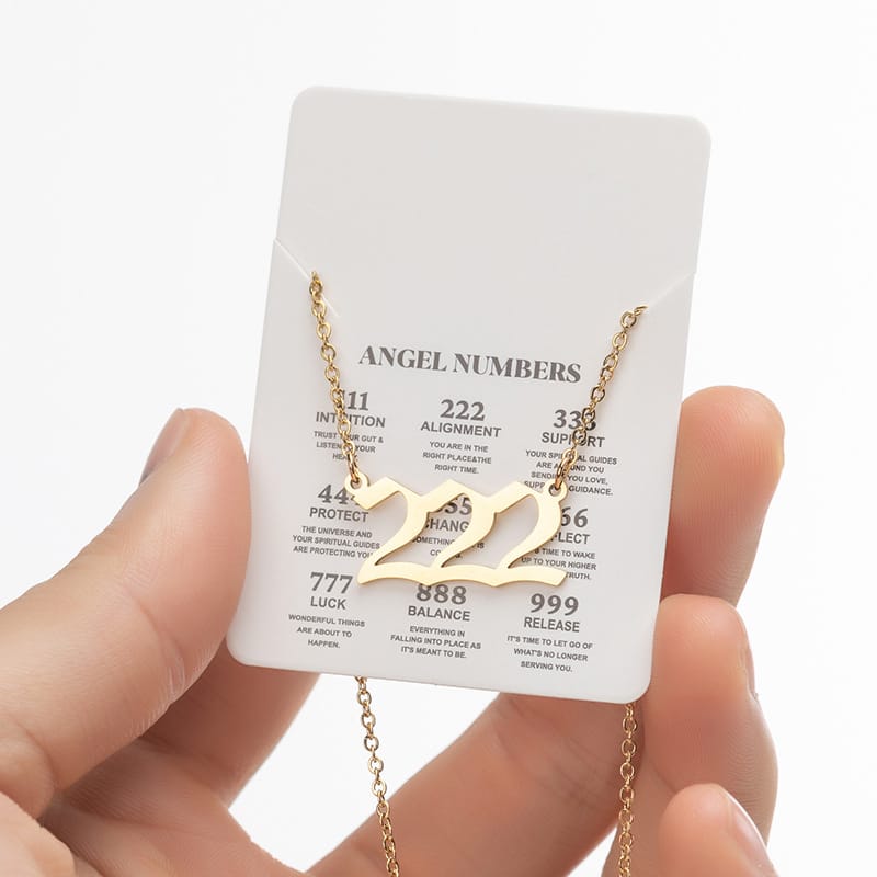 2024 Women's New Arrival Angel Lucky Numbers Pendant Necklace Fashion 000-999 Stainless Steel Vintage Necklace