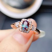 Factory wholesale explosions Alexander ring S925 silver inlaid stone 4*6 selling Europe and the United States a generation of hair