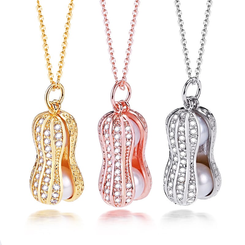 Jewelry semicircle pearl necklace pendant gold necklace fresh water pearl jewelry women