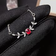 Natural ruby necklace 925 silver clavicle chain new wholesale peer to cost-effective