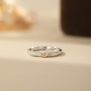 Po S999 Foot Silver Light Luxury Sun and Moon Tonghui for Ring Women Valentine's Day Gift for Girlfriend Couple for Ring