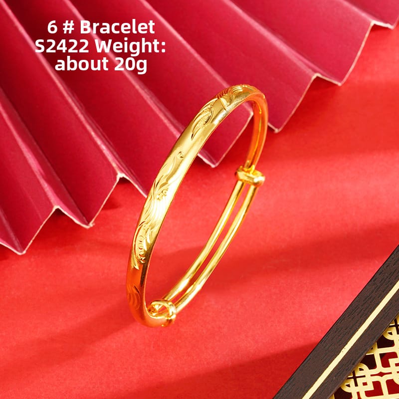 Shajin Bracelet Gymophila Ladies High-end Jewelry Imitation Gold Bracelet Long-standing Copper Bracelet Simulation Accessories