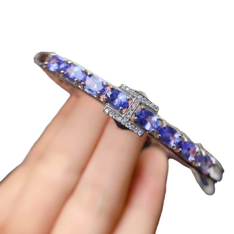 New S925 silver inlaid natural stone bracelet 4 * 6mm gift wholesale Live supply