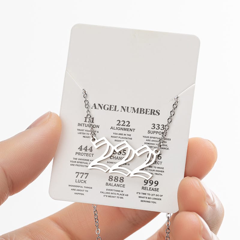 2024 Women's New Arrival Angel Lucky Numbers Pendant Necklace Fashion 000-999 Stainless Steel Vintage Necklace