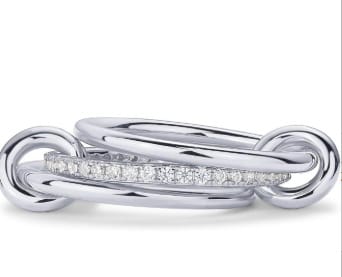Cross-border explosions stainless steel ring interlocking full diamond zircon ring two-color multi-element new cross-border explosives
