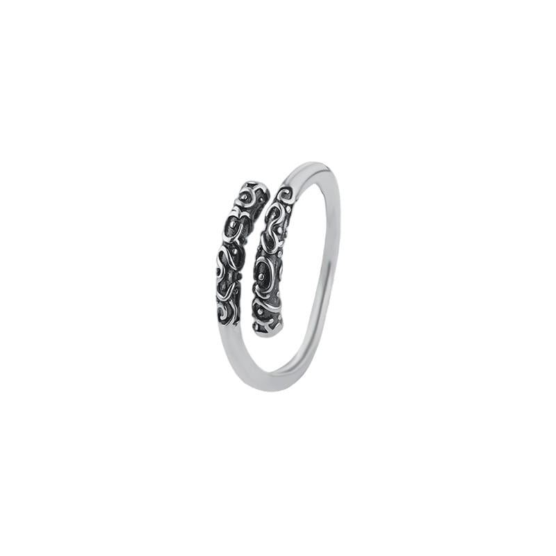 Po S999 Foot Silver Gold Hoop Ring Female Niche Simple Retro Design Wukong Gold Hoop Ring