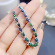 Black European ladies Bracelet 925 silver natural opal bracelet ladies chain live supply wholesale fire color good
