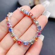 Girls bracelet natural color sapphire bracelet 925 silver send certificate live TikTok supply