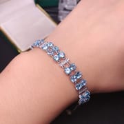 Topaz 925 silver inlaid natural Topaz women's bracelet fire color good manufacturers make goods one-piece delivery
