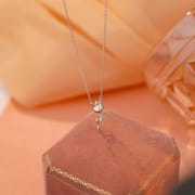 Po S999 Silver Tulip Necklace Fresh and Sweet Artistic Style Cute Simple Sweet Sister's Clavicle Chain