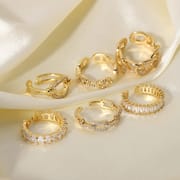 Ins style high-end feeling female national style ring does not fade zircon ring opening retro ring ring wholesale