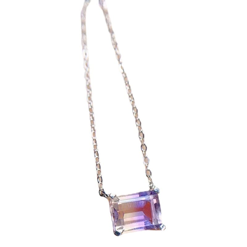 Amethyst necklace 925 silver inlaid amethyst pendant ladies pendant gift 