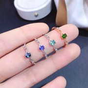 Special offer natural Topaz Moonstone Diamond female ring processing wholesale 925 silver female ring live TikTok