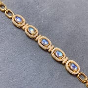 Sri Lanka Moonstone Bracelet Clean Body Strong Light 925 Silver Women Bracelet Light Luxury Cold Style Bracelet