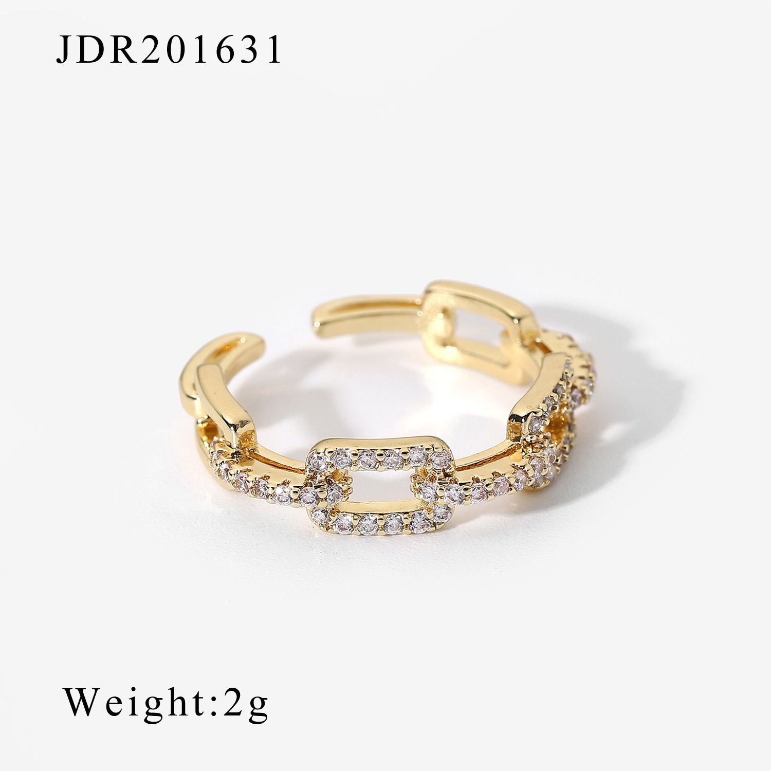 Ins style high-end feeling female national style ring does not fade zircon ring opening retro ring ring wholesale